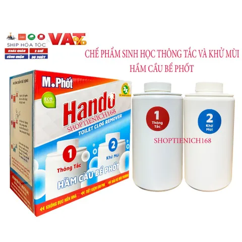 [M.PHỐT] Bộ chế phẩm sinh học thông tắc và khử mùi hầm cầu bể phốt 860g (2 Chai)