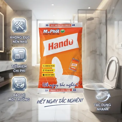 [HOT] Bộ 4 gói Thông tắc hầm cầu M. Phốt Hando 215g cao cấp