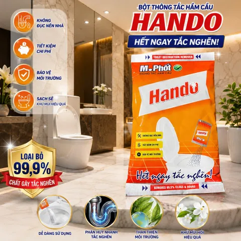 [HOT] Bộ 4 gói Thông tắc hầm cầu M. Phốt Hando 215g cao cấp