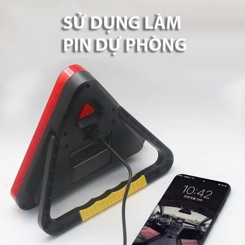 Tam Giác Cảnh Báo Nguy Hiểm  Đèn LED  Đa Năng Kiêm Pin Sạc Dự Phòng Cho Ô Tô 810834