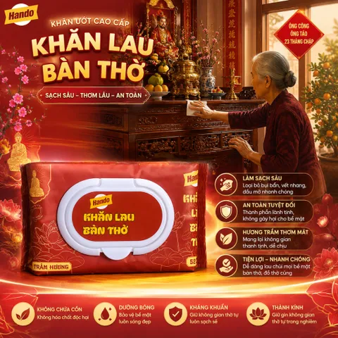 🧽 KHĂN LAU BẾP CHUYÊN DỤNG HANDO 68 TỜ – GIẢI PHÁP VỆ SINH NHANH GỌN CHO GIAN BẾP