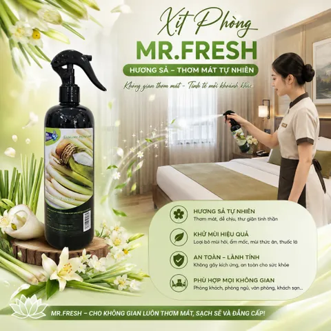[HƯƠNG THƠM THẢO MỘC] Nước hoa xịt phòng KHỬ MÙI,ĐUỔI CÔN TRÙNG Mr.fresh 500ml Hương Sả