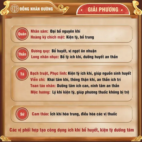 [Đồng Nhân Đường] Nhân Sâm Quy Tỳ Hoàn, ích khí dưỡng huyết, kiện tỳ dưỡng tâm, hộp 10 viên hoàn mềm
