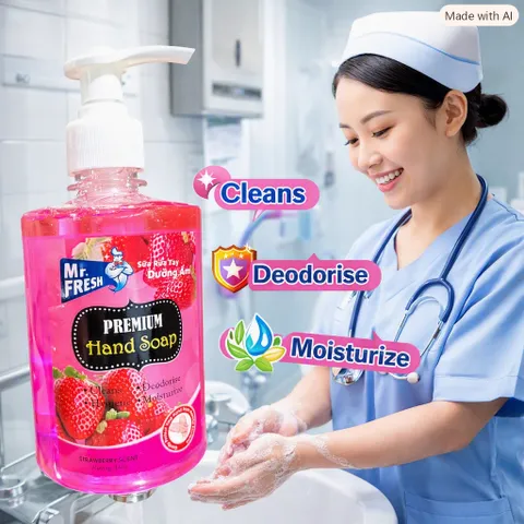 Nước rửa tay khử mùi Diệt khuẩn Mr.Fresh 500ml Hương Xả Chanh