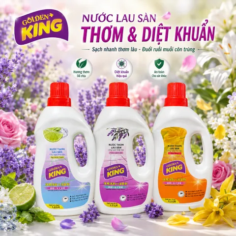 🌟 Nước Lau Sàn Golden King 1.2L Công Nghệ Nhật Bản Thơm Lâu & Diệt Khuẩn Hiệu Quả