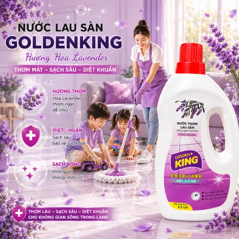 🌟 Nước Lau Sàn Golden King 1.2L Công Nghệ Nhật Bản Thơm Lâu & Diệt Khuẩn Hiệu Quả