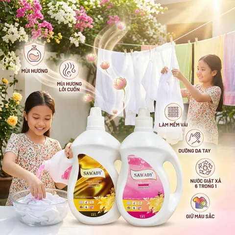 🧺 NƯỚC GIẶT SAWADY 3.8L – SẠCH THƠM HOÀN HẢO, NÂNG NIU TỪNG SỢI VẢI