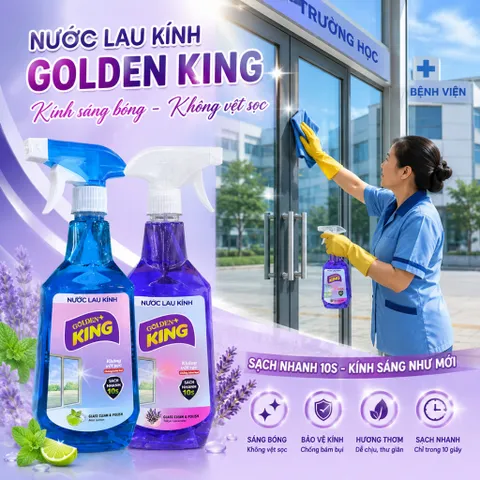 🪟 NƯỚC LAU KÍNH GOLDEN KING – KÍNH SÁNG BÓNG, KHÔNG VẾT SỌC ✨