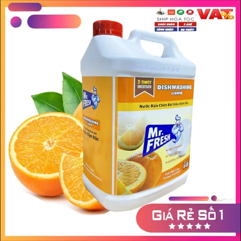 [SẠCH BÓNG KIN KÍT] Nước rửa chén,bát siêu đậm đặc Mr.Fresh 5L Hương Đào
