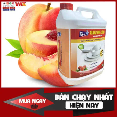[SẠCH BÓNG KIN KÍT] Nước rửa chén,bát siêu đậm đặc Mr.Fresh 5L Hương Đào