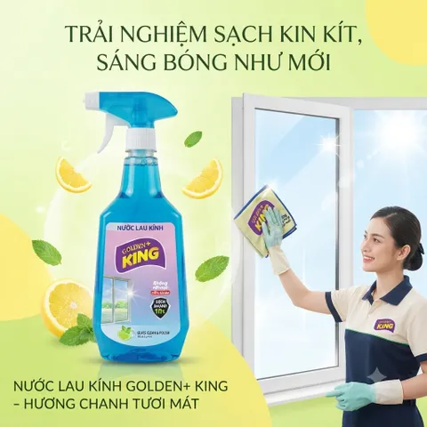 🪟 NƯỚC LAU KÍNH GOLDEN KING – KÍNH SÁNG BÓNG, KHÔNG VẾT SỌC ✨