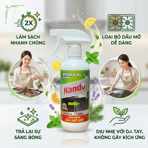 🧴 TÊN SẢN PHẨM: NƯỚC TẨY SẠCH ĐỒ SÀNH SỨ HANDO 500ML – CERAMIC CLEANER