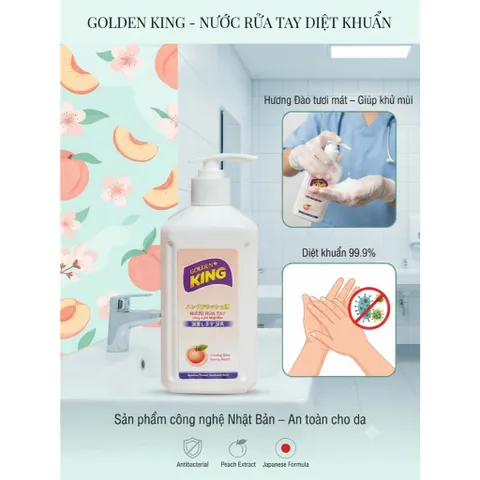 Nước Rửa Tay Golden King 500ml Hương Bạc Hà Chanh – Giải Pháp 