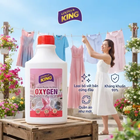 🧴 NƯỚC TẨY VẾT BẨN VẢI MÀU OXYGEN GOLDEN KING 500ML