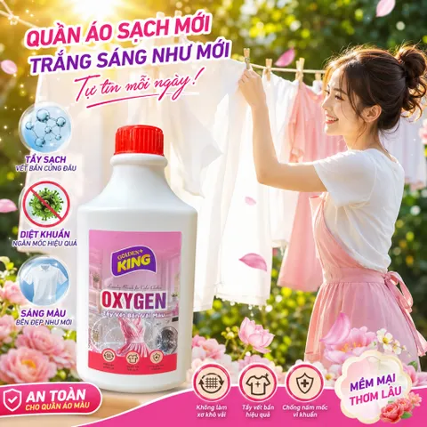 🧴 NƯỚC TẨY VẾT BẨN VẢI MÀU OXYGEN GOLDEN KING 500ML