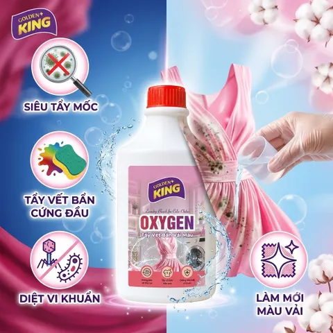 🧴 NƯỚC TẨY VẾT BẨN VẢI MÀU OXYGEN GOLDEN KING 500ML