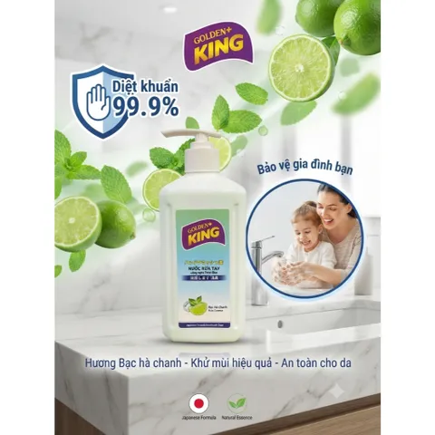 Nước Rửa Tay Golden King 500ml Hương Đào – Giải Pháp 