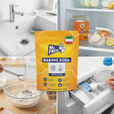 Bột Baking Soda Mr. Fresh Tẩy Rửa, Khử Mùi, Chống Ẩm Mốc 100% Nguyên Chất