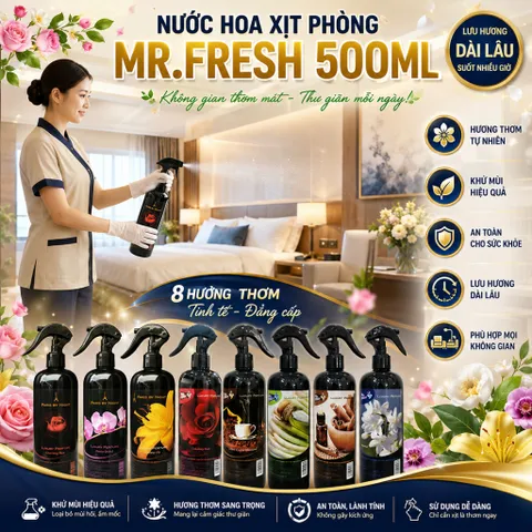[HƯƠNG THƠM THẢO MỘC] Nước hoa xịt phòng KHỬ MÙI XUA ĐUỔI CÔN TRÙNG Mr.fresh 500ml Hương Quế