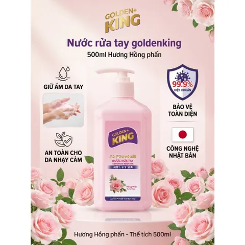 Nước Rửa Tay Golden King 500ml Hương Phấn Hồng – Giải Pháp 