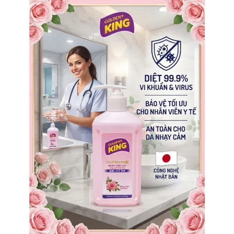 Nước Rửa Tay Golden King 500ml Hương Phấn Hồng – Giải Pháp 