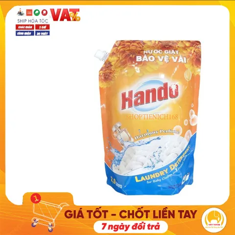 Nước giặt xả bảo vệ vải siêu thơm kháng khuẩn chống nấm mốc Hando 2L