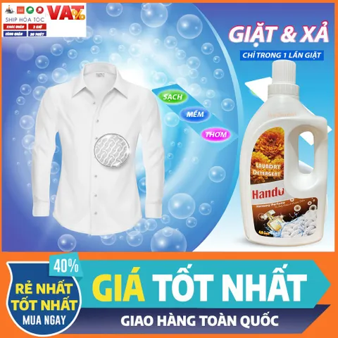Nước giặt xả bảo vệ vải siêu thơm kháng khuẩn chống nấm mốc Hando 2L