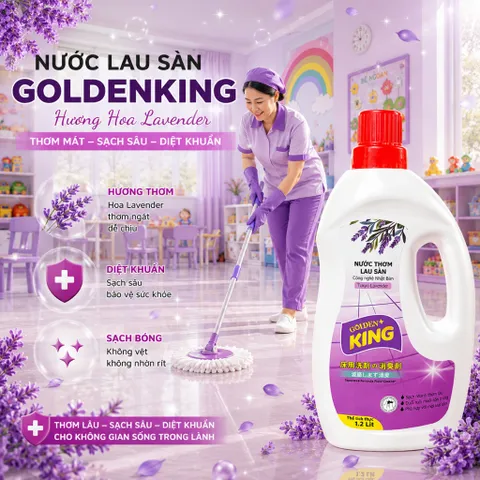 🌟 Nước Lau Sàn Golden King 1.2L Hương Tokyo Lavender Công Nghệ Nhật Bản Thơm Lâu & Diệt Khuẩn Hiệu Quả