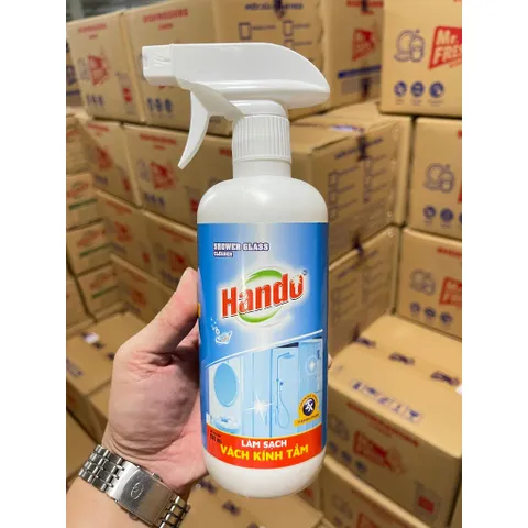 🧴 TÊN SẢN PHẨM: NƯỚC TẨY VÁCH KÍNH TẮM HANDO 500ML – SHOWER GLASS CLEANER