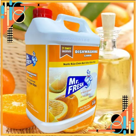 [SẠCH BÓNG KIN KÍT] Nước rửa chén,bát siêu đậm đặc Mr.Fresh 5L Hương Cam,Đào 810909