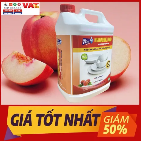 [SẠCH BÓNG KIN KÍT] Nước rửa chén,bát siêu đậm đặc Mr.Fresh 5L Hương Cam,Đào 810909