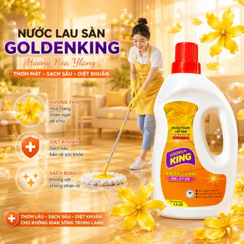 🌟 Nước Lau Sàn Golden King 1.2L Hương Hoa Ylang Công Nghệ Nhật Bản Thơm Lâu & Diệt Khuẩn Hiệu Quả