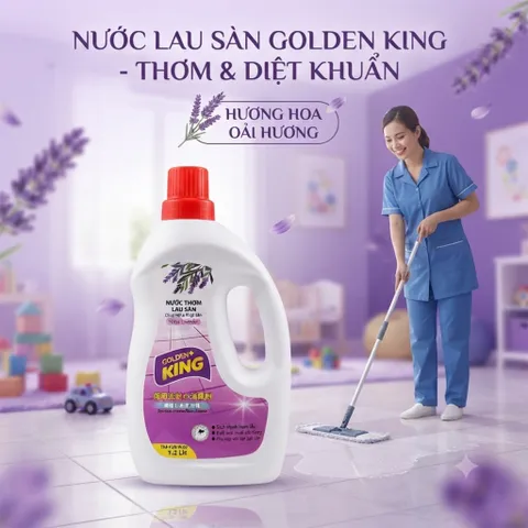🌟 Nước Lau Sàn Golden King 1.2L Hương Hoa Ylang Công Nghệ Nhật Bản Thơm Lâu & Diệt Khuẩn Hiệu Quả