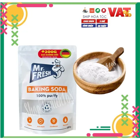 Bột Baking Soda Đa Năng Mr. Fresh 680g + 200g FREE - Bột đa năng Tẩy rửa, Khử mùi, Chống ẩm mốc, Vệ sinh gia đình