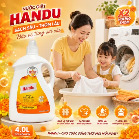🌸 NƯỚC GIẶT HANDO BẢO VỆ VẢI HƯƠNG HAMONY – HƯƠNG THƠM BỀN LÂU 🌸