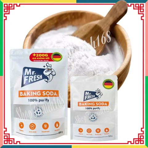 Bột Baking Soda Đa Năng Mr. Fresh 680g + 200g FREE - Bột đa năng Tẩy rửa, Khử mùi, Chống ẩm mốc, Vệ sinh gia đình