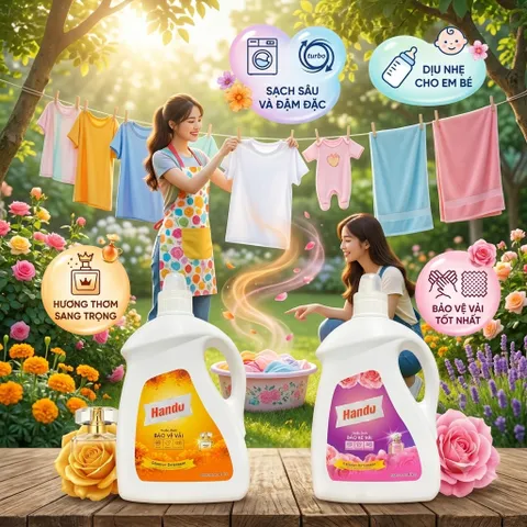 🌸 NƯỚC GIẶT HANDO BẢO VỆ VẢI HƯƠNG HAMONY – HƯƠNG THƠM BỀN LÂU 🌸
