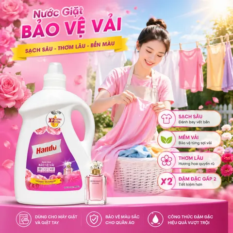 🌸 NƯỚC GIẶT HANDO BẢO VỆ VẢI HƯƠNG HAMONY – HƯƠNG THƠM BỀN LÂU 🌸