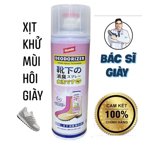 Chai xịt Khử Mùi Giày Nano Bạc Hando 300ml Diệt Khuẩn Ngăn Ngừa Hôi Chân Lưu Hương 24h