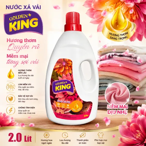 ✨ NƯỚC XẢ VẢI GOLDEN KING 2L – MỀM MẠI, THƠM LÂU, CHUẨN CHẤT LƯỢNG ✨