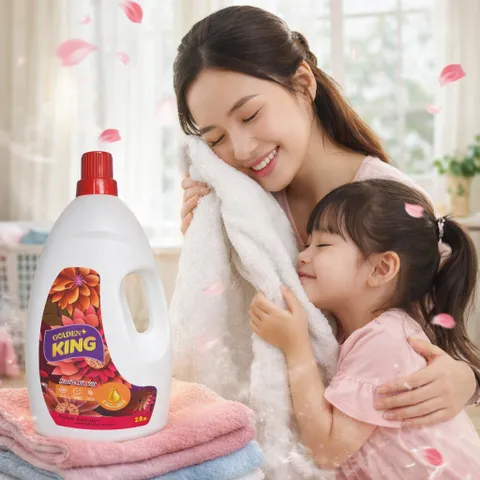✨ NƯỚC XẢ VẢI GOLDEN KING 2L – MỀM MẠI, THƠM LÂU, CHUẨN CHẤT LƯỢNG ✨