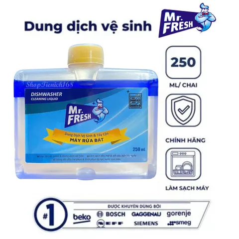 Bộ Sản Phẩm Dùng Cho Máy Rửa Bát  Muối 1000g+Nước làm bóng 500ml+Nước vệ sinh 250ml Mr.fresh 810953