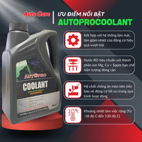 Nước làm mát ô tô chuyên dụng AUTOPRO GREEN COOLANT công nghệ AIT giảm nhiệt vượt trội chống ăn mòn siêu tiết kiệm
