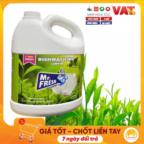 Nước rửa chén Bát siêu đậm đặc Mr.Fresh 4.2kg Mr.Fresh Hương Trà Xanh