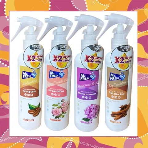 Nước hoa xịt phòng cao cấp Mr Fresh 200ml thơm lâu, khử mùi ẩm mốc, đuổi côn trùng Hương Hồng