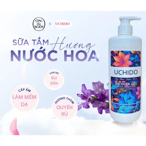 SỮA TẮM  HƯƠNG NƯỚC HOA UCHIDO – CHO LÀN DA MỀM MỊN, QUYẾN RŨ TỪ HƯƠNG THƠM 1000ML HƯƠNG HAMONY