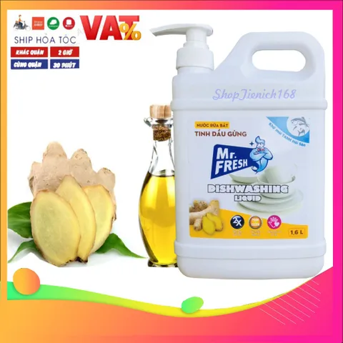 Nước rửa chén bát siêu sạch Mr.Fresh 1.6L TINH DẦU GỪNG 811060
