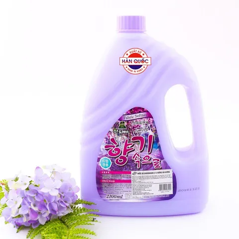 [HOT] [Nhập HC1712 giảm 10%]Combo Nước xả làm mêm vải 2100ml Tím và nước giặt len dạ 500ml Sandokkaebi 811068