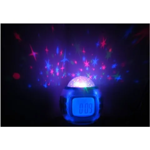 Đồng hồ điện tử có máy chiếu đèn LED hình bầu trời sao đẹp mắt kèm phát nhạc độc đáo dành cho phòng trẻ 811083