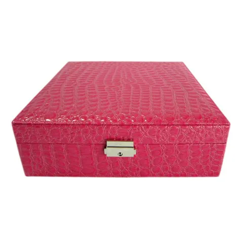 [HOT] Hộp đựng đồ trang sức da dập vân cá sấu vuông lớn Tienich168 TI124 (Hồng) 811110